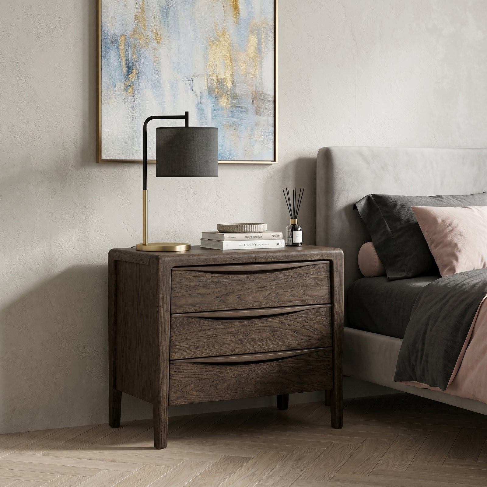 Dark Wood Nightstand