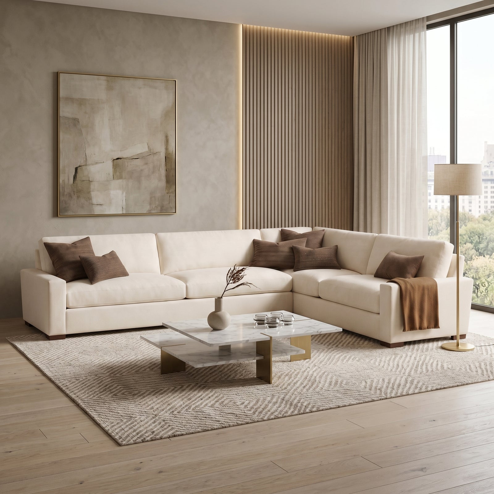 Linen Sectional Sofa