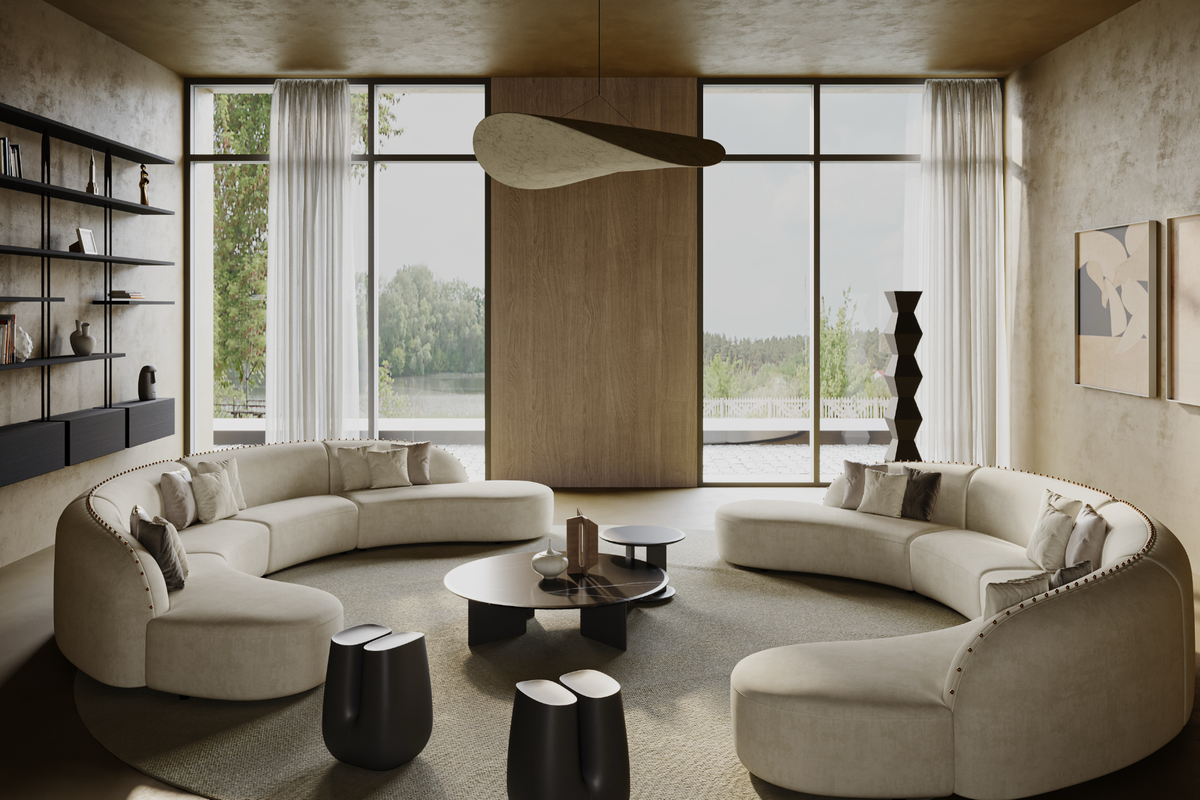 Modern Soft Luxury Curved Living Room