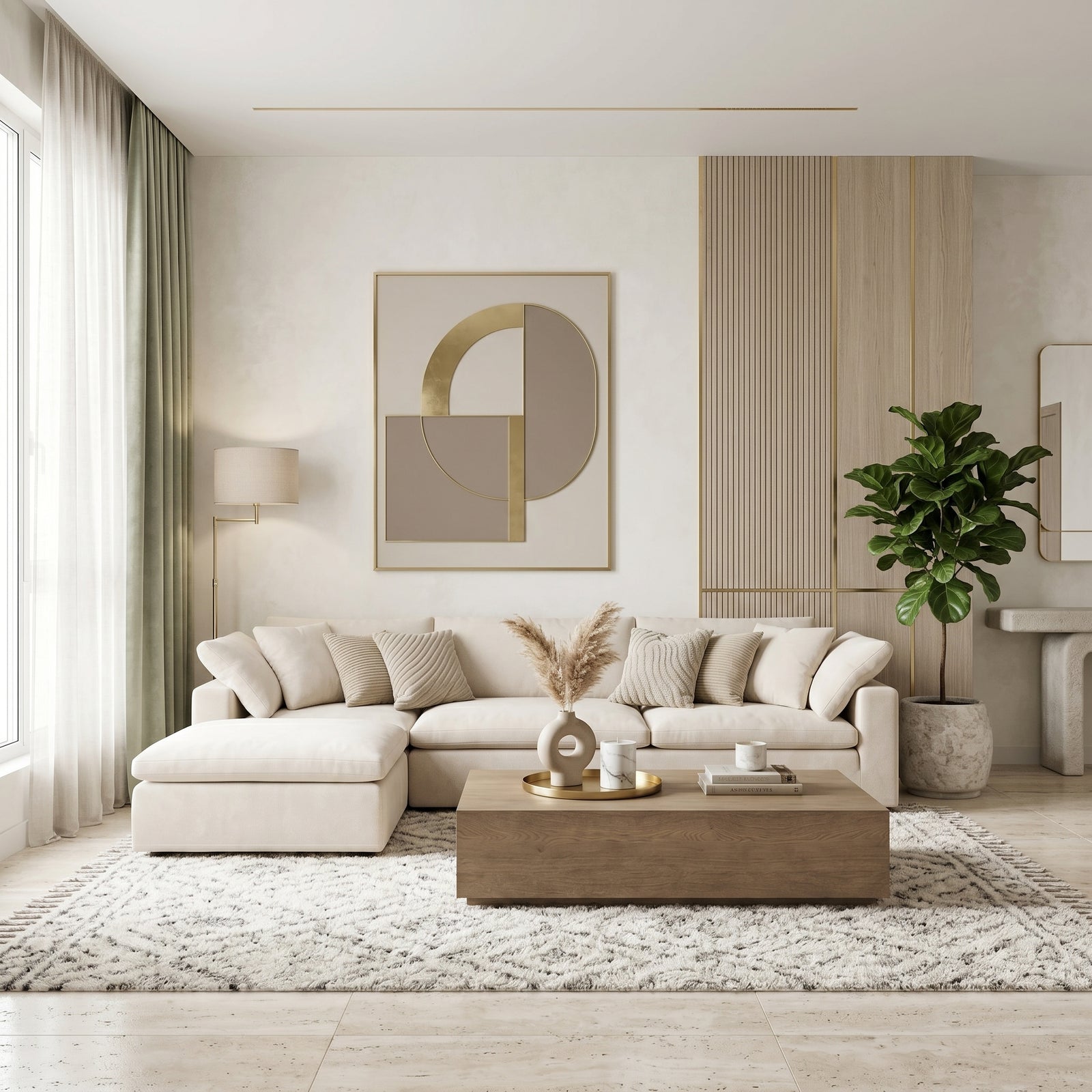 Fabric L-Shaped Sofa