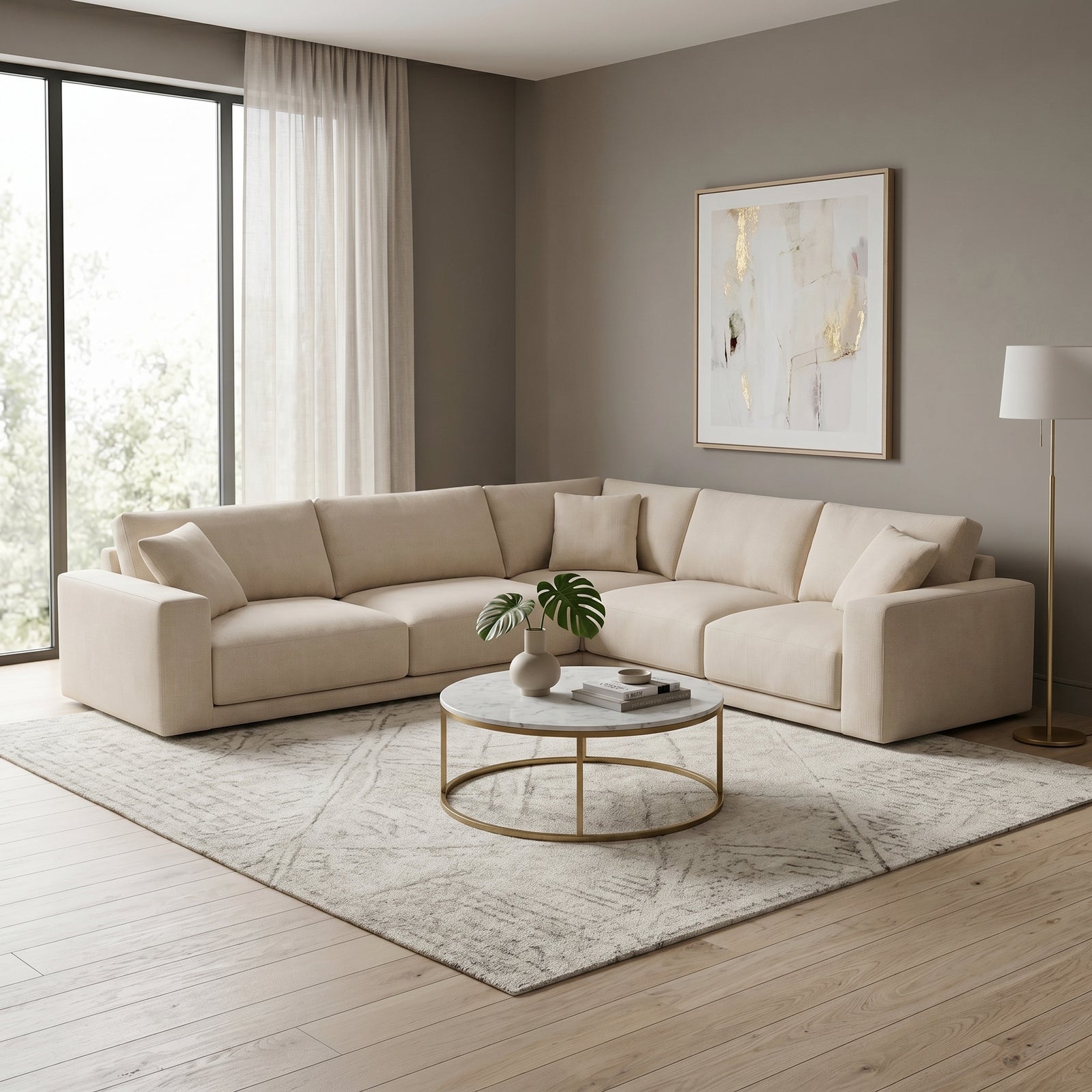 Beige Sectional Sofa
