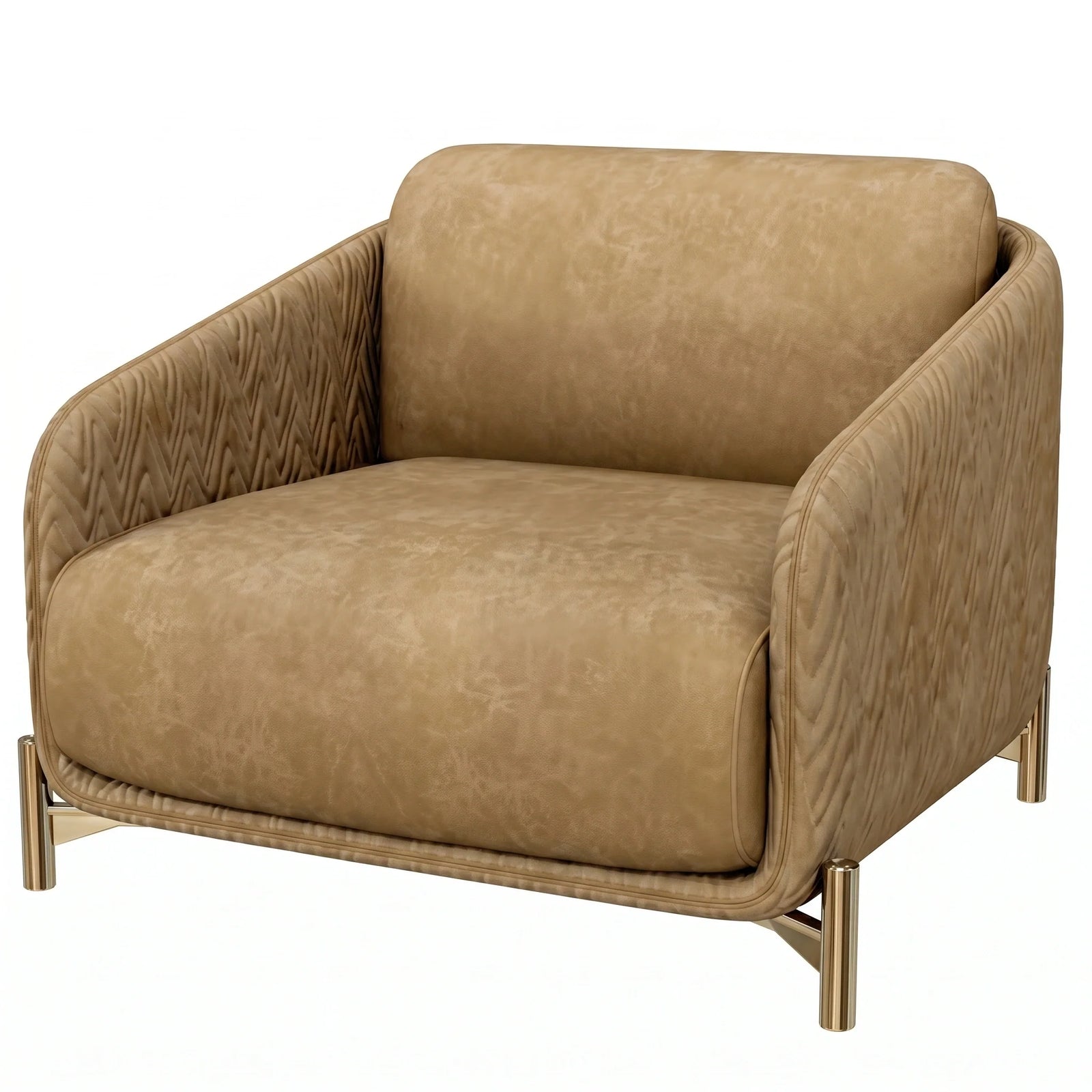 Beige Velvet Armchair