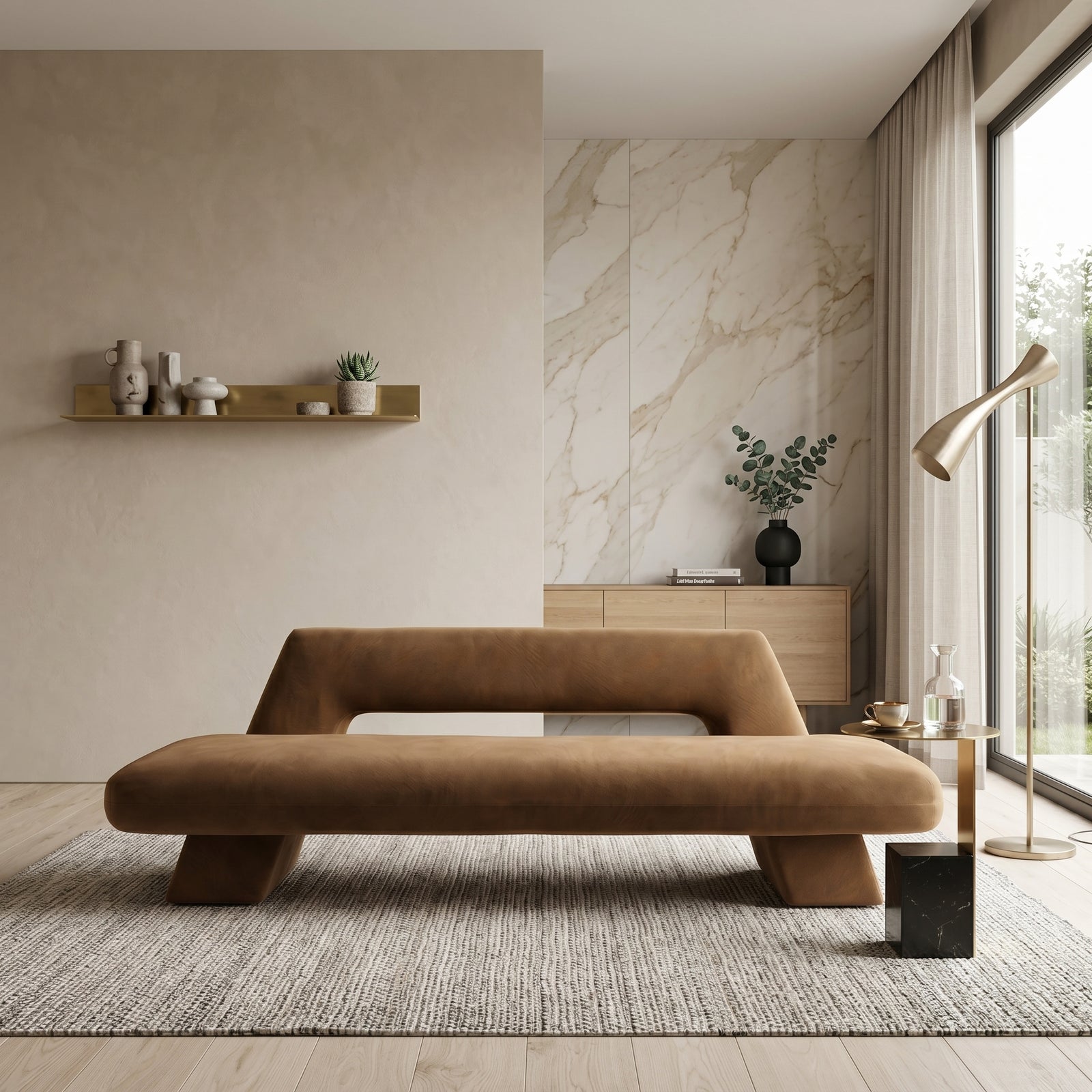 Camel Suede Daybed