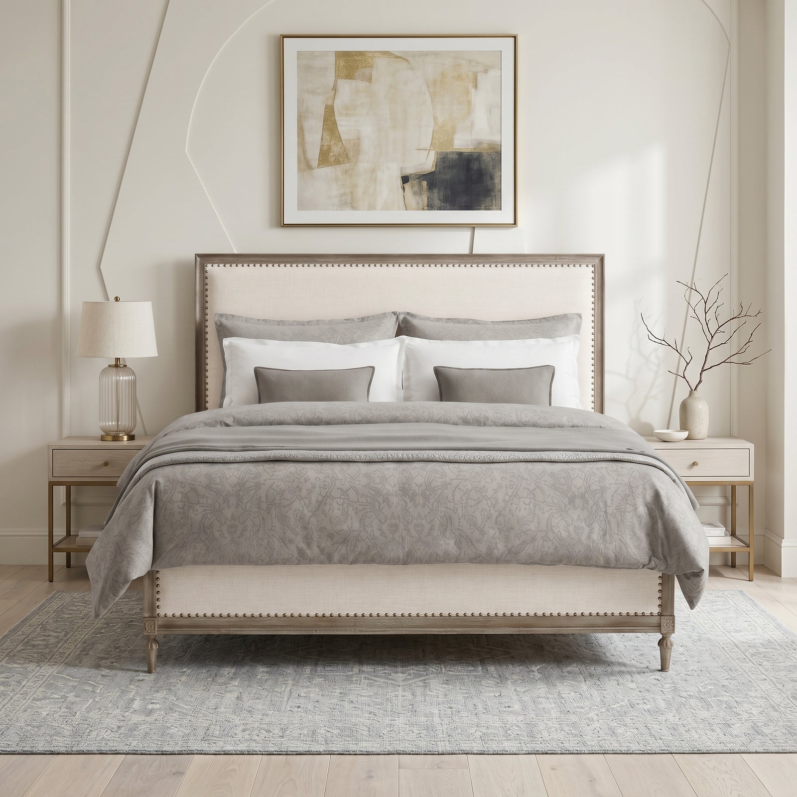 Nailhead Panel Bed