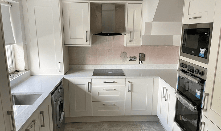 Fenwick Ivory Shaker Kitchen with U-Shaped Layout in Dublin