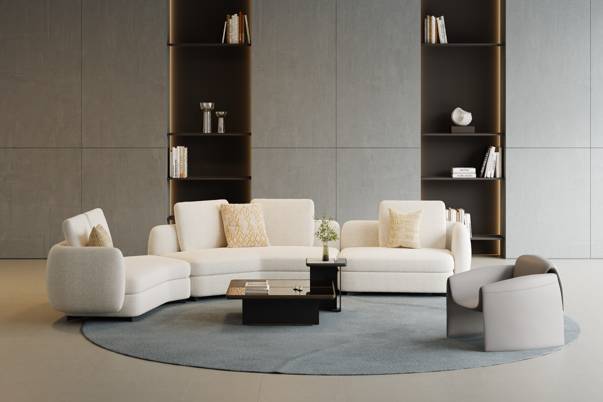 Modern Minimal Luxury Living Room with Soft Neutral Design