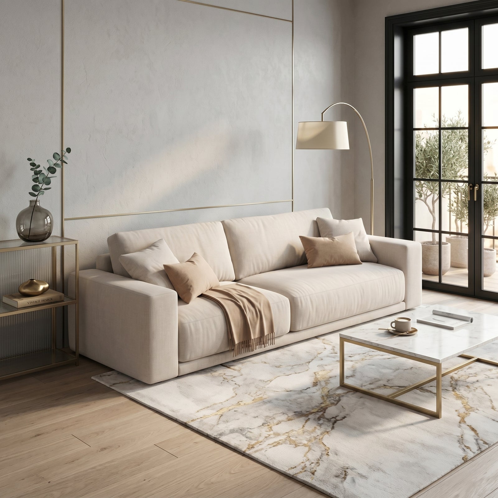 Beige Linen Daybed