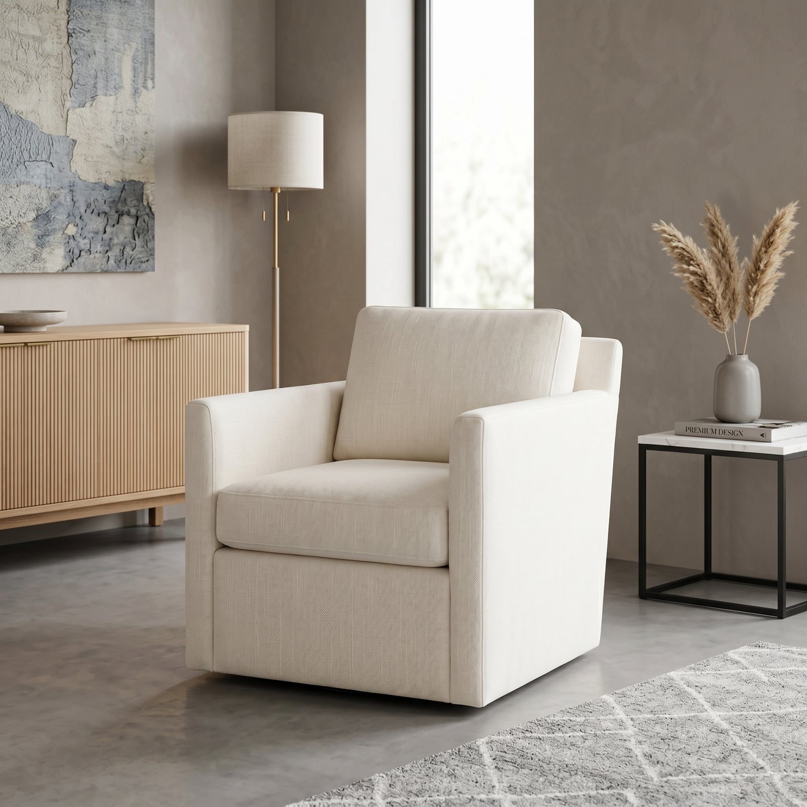 Linen Swivel Armchair