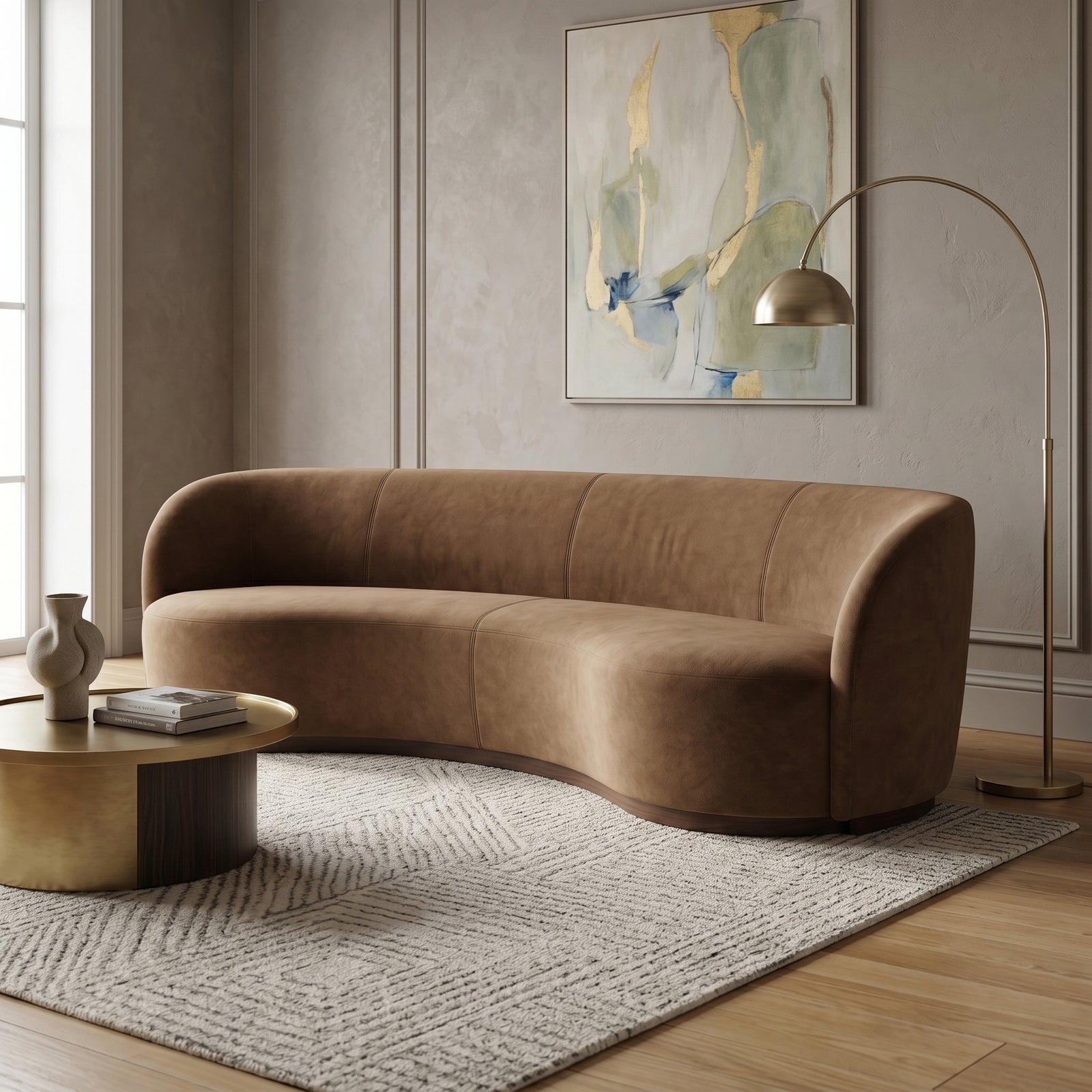 Curved Suede Daybed