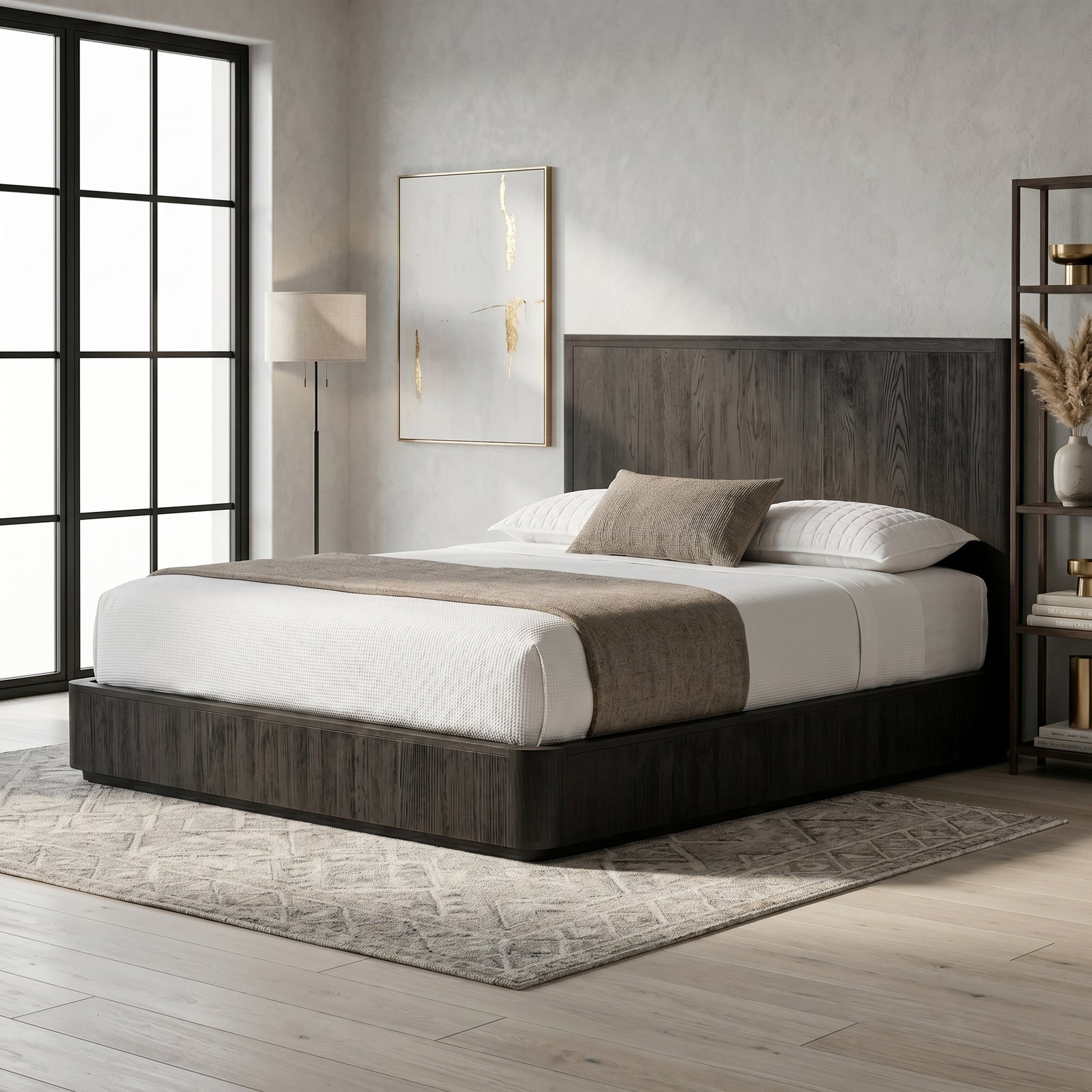Dark Wood Platform Bed Frame