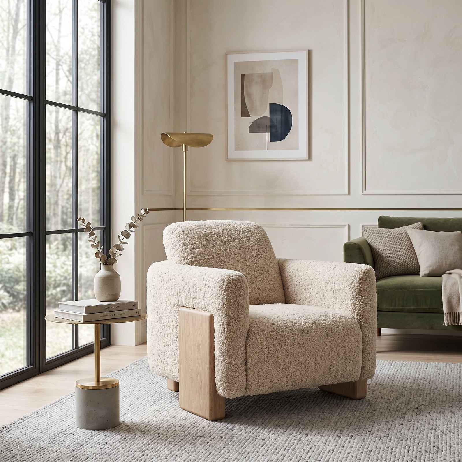Cream Boucle Armchair