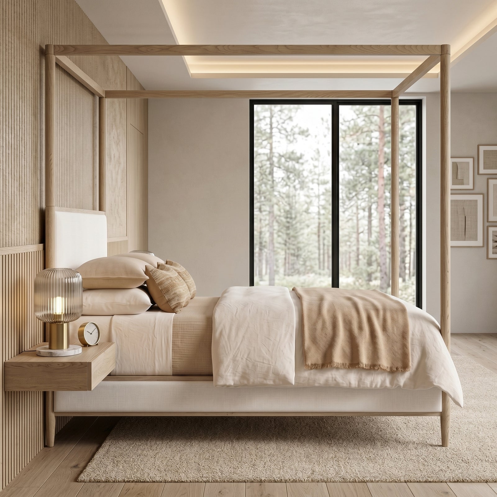 Oak Canopy Bed Frame