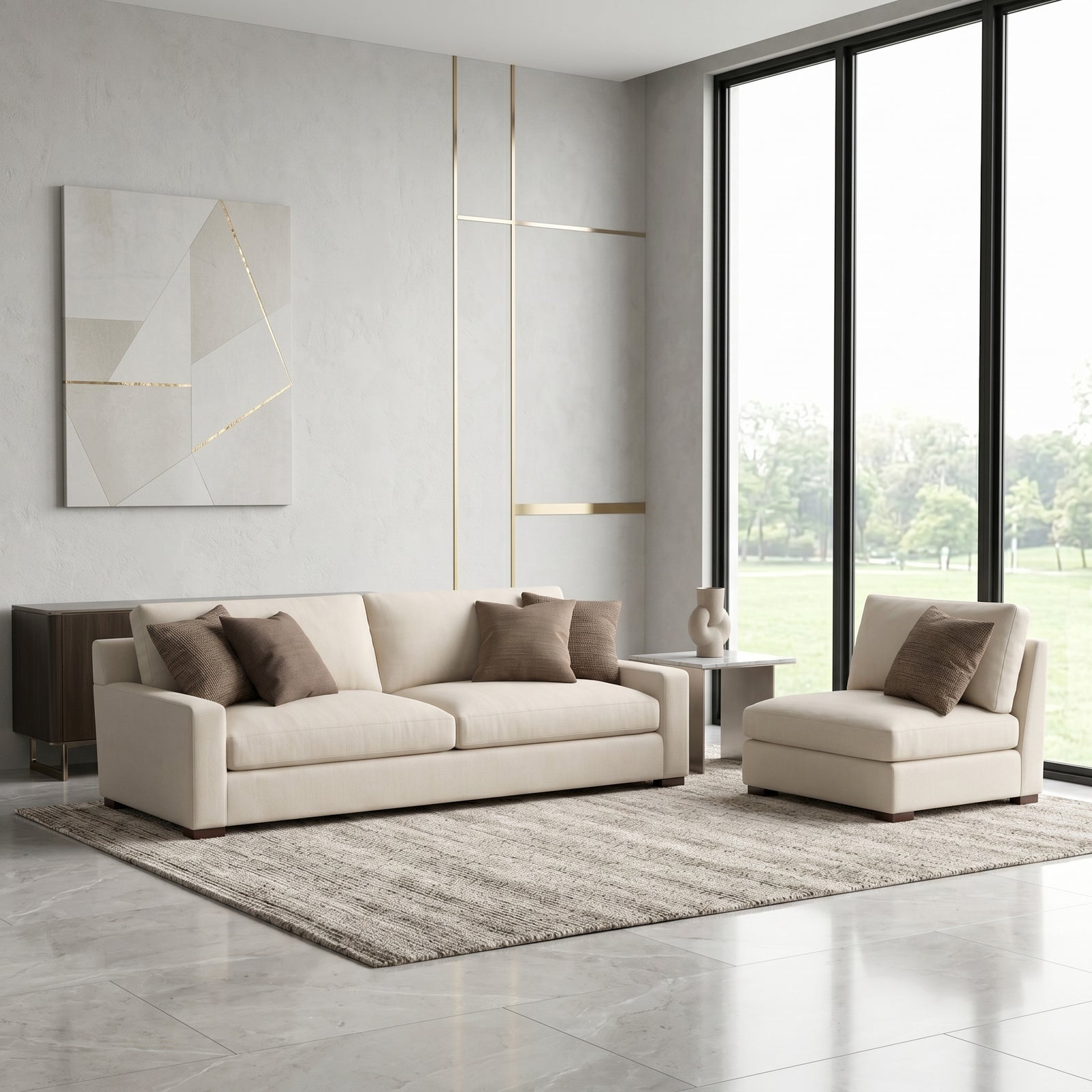 Linen Daybed Sofa Set