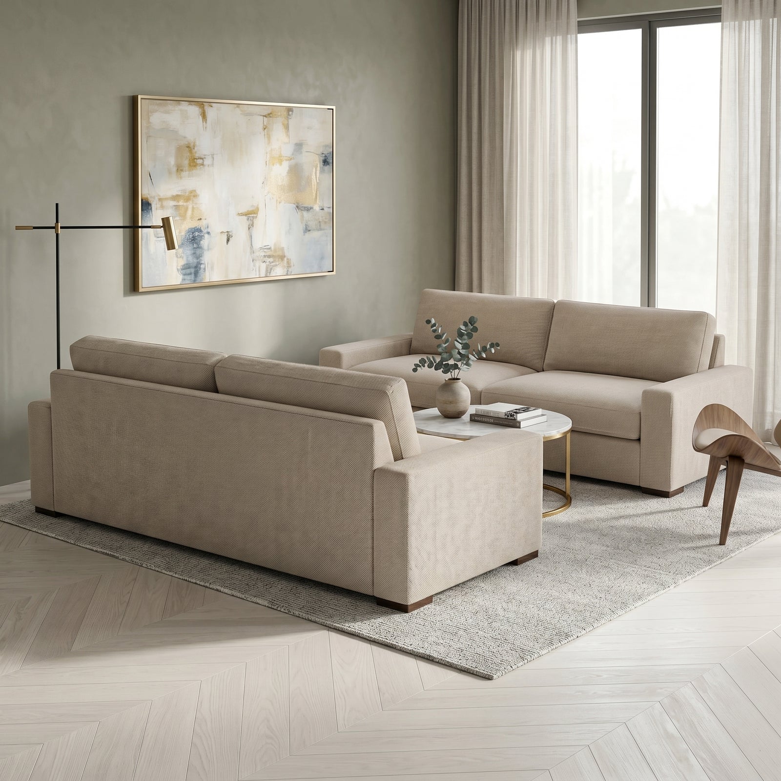 Beige Linen Daybed