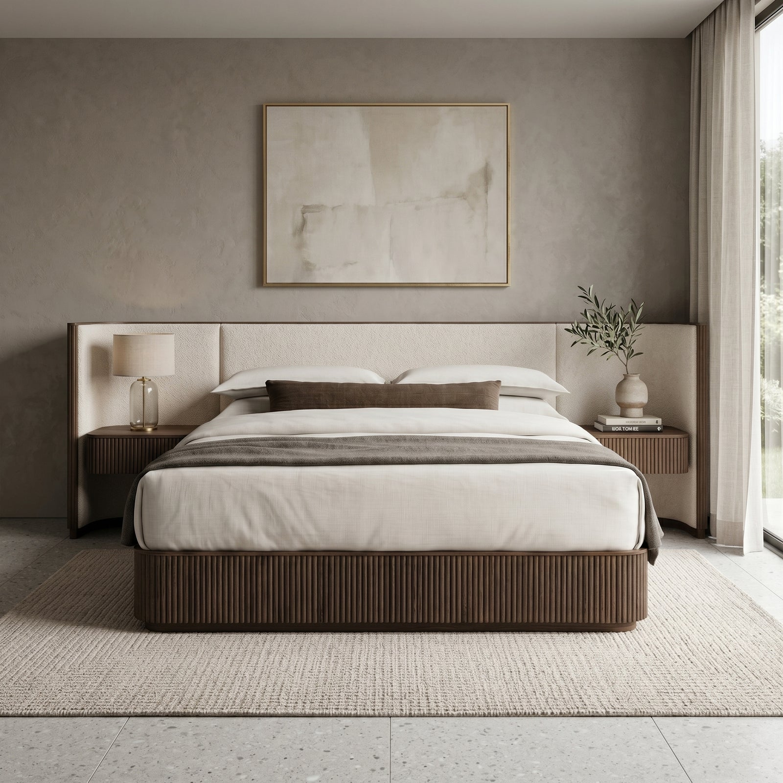 Ribbed Platform Bed
