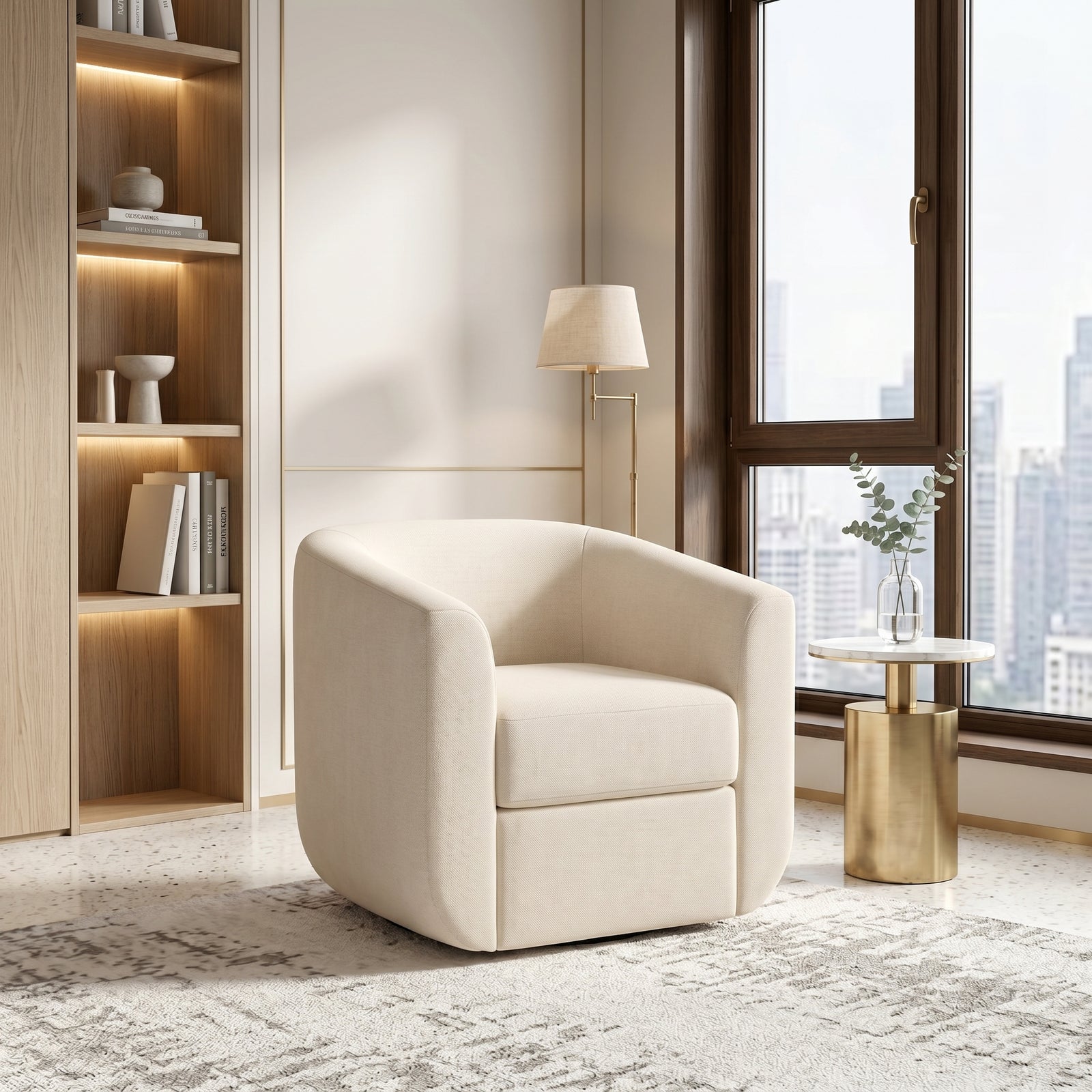 Cream Swivel Tub Chair