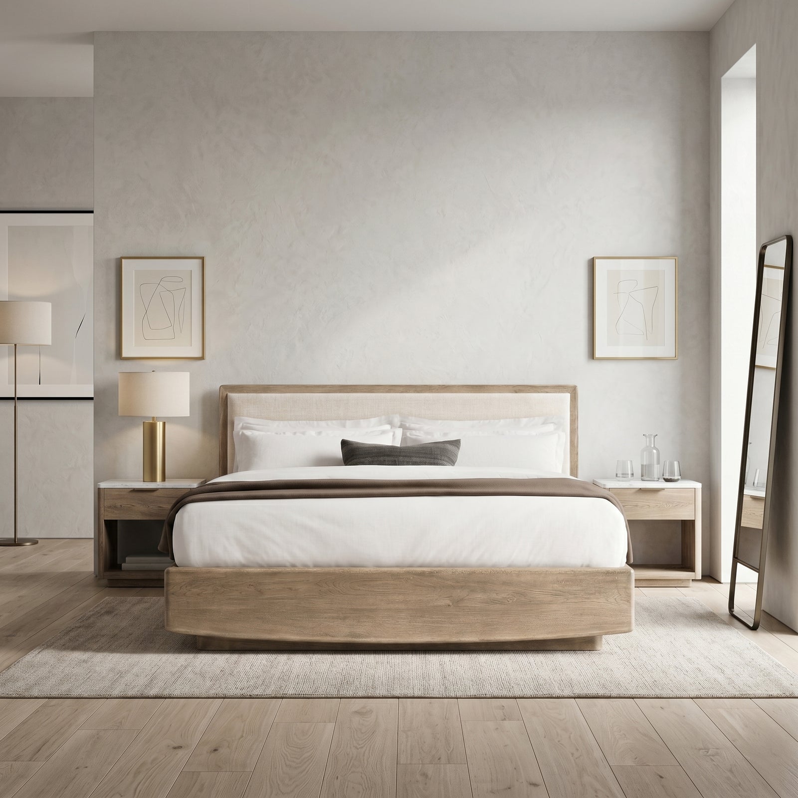 Wood Upholstered Bed
